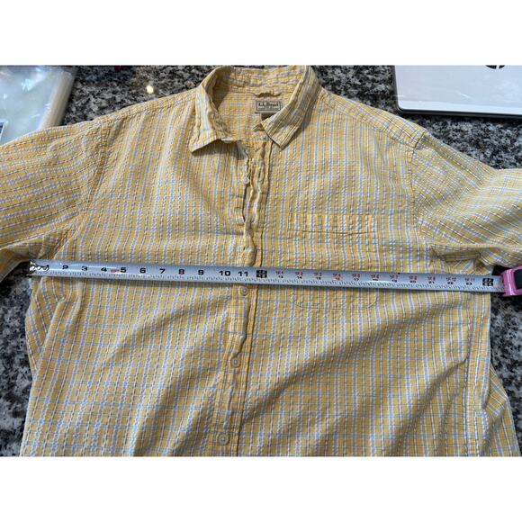 LL Bean Mens Shirt Top L Tall Plaid Preppy‎ Outdoor Short Sleeve Hiking Gorpcore - Picture 8 of 10